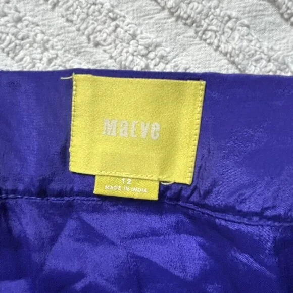 Anthropologie Maeve Tunic Top Blouse Womens 12 Purple Floral V-Neck Short Sleeve - Picture 3 of 8